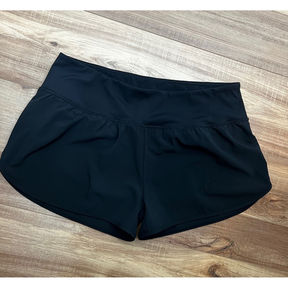 Zyia Active Shorts XXL Lined Compression Solid Black Running Workout 2-in-1 - Picture 2 of 6